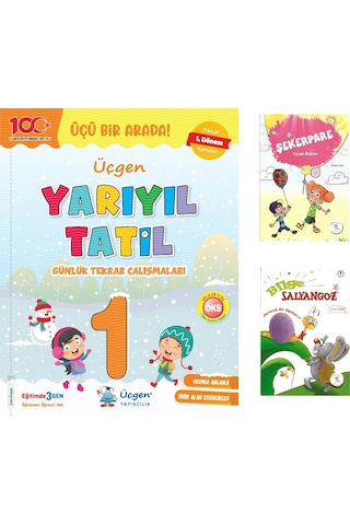 Üçgen 1.sınıf Yarıyıl Tatil Kitabı 2023-2024 1.dönem Konularını Kapsar