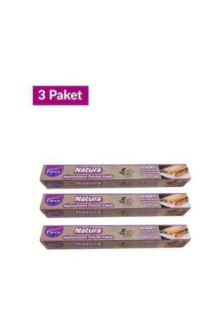 Natura Ağartılmamış Hazır Kesilmiş Pişirme Kağıdı 10 Lu Üçlü Set