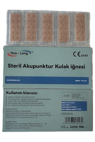 Akupunktur Kulak İğnesi Bantlı 0.22x1.5mm 10 Kutu 1000 Adet