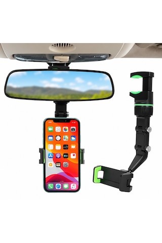 Dikiz Aynası Telefon Tutucu 360 Dönebilen Ayarlanabilir Araç İçi Telefon Standı + Numaratör Hediyeli -
