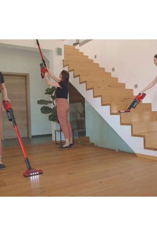 Einhell TE-SV 18Li Akülü Dikey Süpürge + Fastcharger 5.2 Ah Kırmızı