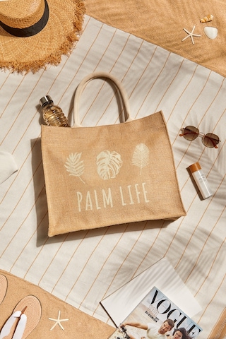 Ocean Home Textile Palm Life Jüt Çanta 42 x 35 x 12 CM