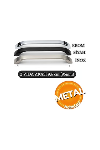 Göksu 10 Adet İnox Metal Mutfak Dolap Kulpları, Çekmece Kapak Kulbu, Mobilya Kulp 96 Mm Diğer