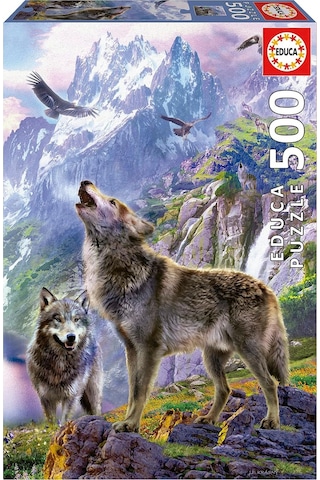Educa 500 Parça Kayalardaki Kurtlar Puzzle - 19548 - Wolves In The Rocks
