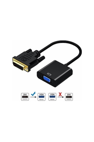 Dvi - D 24+1 To Vga Aktif Dönüştürücü Çevirici Kablo Adaptör
