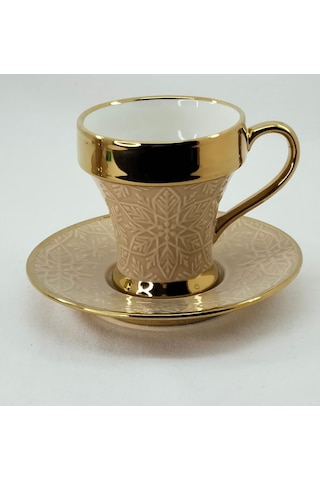 Tutku 2 Kişilik Porselen Nescafe Ve Çay Fincanı Yavruağzı Renk Yavruağzı