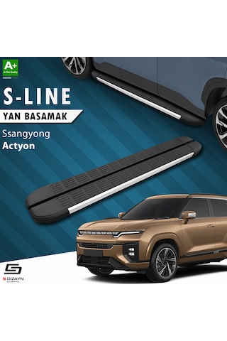 S-dizayn Ssangyong Actyon S-line Aluminyum Yan Basamak 183 Cm 2024 Üzeri A+ Kalite