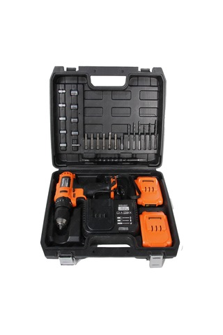 Bulldozer CoreRDX 24 V 5 Ah Darbeli Çift Akülü Şarjlı Vidalama Matkap 27 Parça Usta Seti