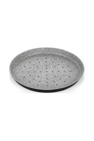 Granit Kaplamalı Delikli Pizza Tava 32 Cm Gri