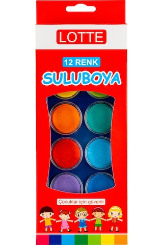 Lotte Suluboya 12 Renk - Büyük Boy 12'li Paket