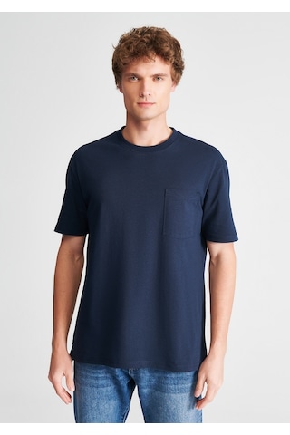 Mavi - Cepli Lacivert Basic Tişört 066248-70490-Lacivert