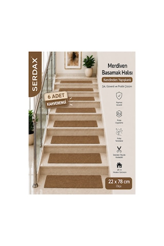 Kendinden Yapışkanlı Basamak Halısı Halıflex Kaymaz Kahverengi 22 Cm X 78 Cm Kahverengi Kahverengi Kendinden Yapışkanlı Basamak Halısı Halıflex Kaymaz Kahverengi 22 Cm X 78 Cm Kahverengi Kahverengi