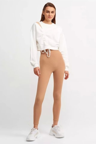 Dilvin Kadın Camel Fitilli Dikişsiz Tayt (P3576-07) Camel