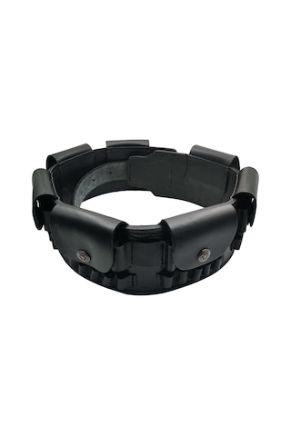 Aresoutdoors Yivli 7.62mm Fişekler İçin Kapaklı Tip Bel Fişekliği Kütüklük Avcı Kemeri Siyah