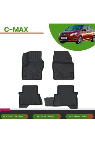 Ford C-max 2011+ 4d Araca Özel Havuzlu Paspas Takımı Karbon
