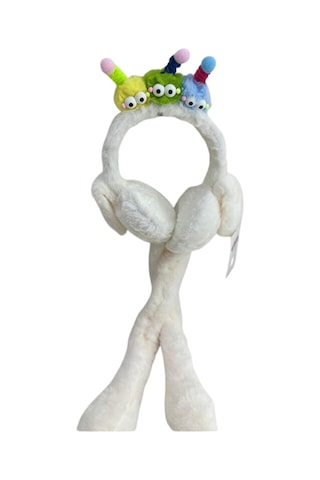 Recos Çocuk Peluş Figürlü Oynar Kulaklı Hareketli Sesli Kışlık Kulaklık Rcs.trl.ekr.2025 Ekru