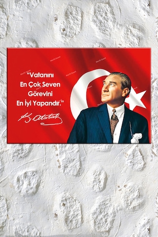 Atatürk Makam Panosu Tablosu Kanvas Tablo Resmi Kurumlar Okullar 120 x 80bw