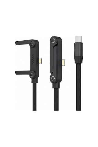 Armor Series Hp-alc01 27w Hızlı Şarj Kablosu - 1.5m Entegre Telefon Standlı Ve 90 Açılı Lightning Şarj/veri Kablosu Dayanıklı Örgülü Yapı