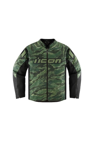 Icon Hooligan Ce Tigersblood Korumalı Motosiklet Montu Siyah Yeşil