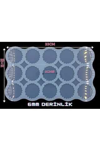 Epoksikalipmarketi Epoksi Silikon Magnet Kalıbı 15'li Geode Stil 2