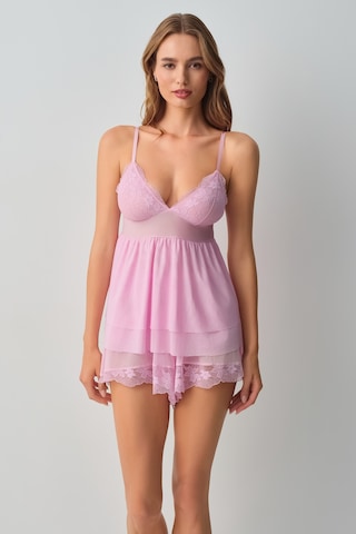 Suwen Scarlet İnce Askılı Dantelli Pijama Üst Wsh11110078077 Pembe