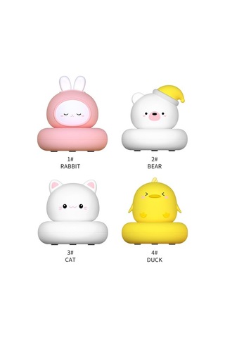 Novahub Esnek Mini Led'li Gece Lambası Usb Şarj Edilebilir Sevimli Tavşan/ayı/kedi/ördek Bebek Besleme Lambası Kısılabilir 3 Parlaklık Seviyesi Taşınabilir Okuma Lambası Diğer