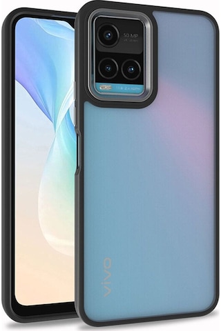 Vivo Y21s Kılıf Zore Flora Kapak Siyah