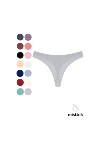 Mistirik Paulo Model Fitilli Esnek Kumaş String Tanga Gri Renk