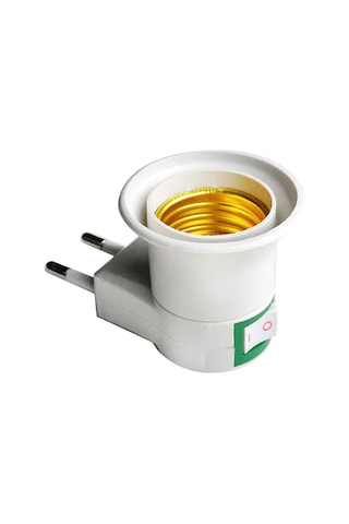 Neevoyu Eu'dan E26/e27 Ampul Bağlayıcı Dönüştürücü, Açma/kapatma Düğmeli, Led/halojen/cfl Uyumlu, 1 Adet Beyaz