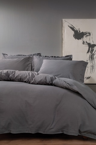 Yataş Bedding Plain Tek Kişilik Ranforce Yıkamalı Nevresim Takımı - Antrasit