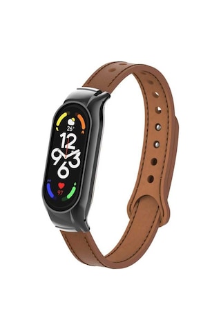 Xiaomi Uyumlu Mi Band 7 Kordon Dikişli Deri Kordon 68