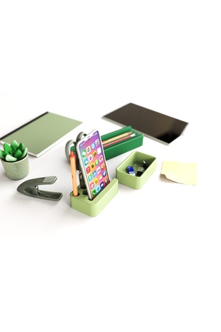 Idy Arc - Desk Organizer Mıknatıslı Çok Bölmeli Masaüstü Düzenleyici Ve Telefon Standı Yeşil