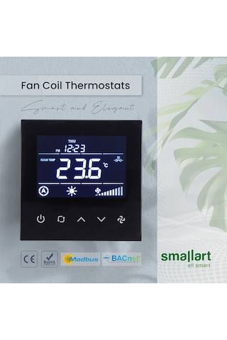 Smallart T3035-11b Modbus Haberleşmeli Dijital Fancoil Termostatı 2 Ve 4 Borulu