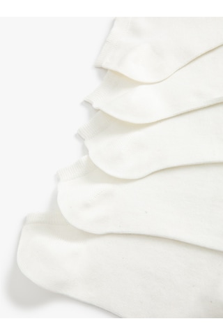 Koton Basic 5'li Patik Çorap Seti Çok Renkli Beyaz 4sak80298aa Beyaz