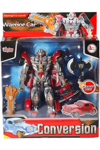 Hw-668-1-2 Işıklı Dönüşebilen Robot Araba -vardem Gümüş