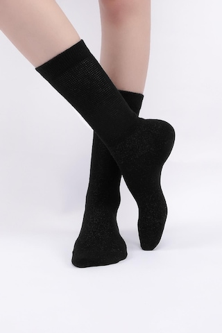 Mısırlı Kadın %10 Gümüş Madeni İçerikli Siyah Soket Çorap M 78000 Sı Siyah