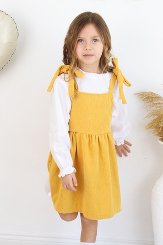 Fitilli Kadife Elbise İkili Takım HARDAL