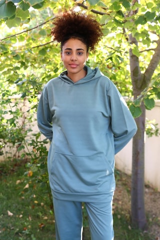 Akbeniz Kadın Pamuk Kapşonlu Cepli 3 İplik Petrol Eşofman Takım 9037-petrol Petrol