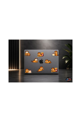 Garfield Lezzet Kaçamağı Sticker Seti 21x30 Cm 8 Adet Yemek Temalı Laptop Ve Defter Çıkartması