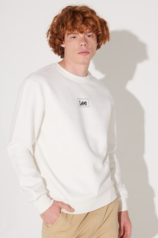 Lee Regular Fit Normal Kesim Sıfır Yaka Sweatshirt L212299102 Kırık Beyaz