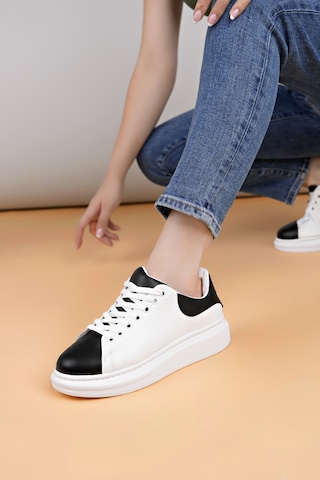 Luis A Costa Lc109 Beyaz Siyah Cilt Beyaz Taban Kadın Sneaker Renkli