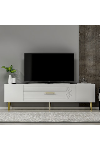 Dekol3ct Tv Sehpası Beyaz-altın