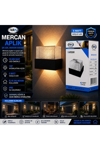 Ars-348957 Ip66 5w Mercan Led Aplik Duvar Lambası - 50.000 Saat Led Ömrü Diğer