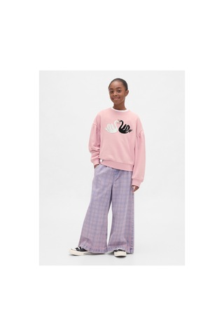 Gap Kız Çocuk Relaxed Flippy-sequin Grafikli Sweatshirt Pembe