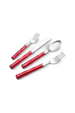 Karaca  Ember Kırmızı 6 Kişilik 24 Parça Çatal Kaşık Bıçak Seti