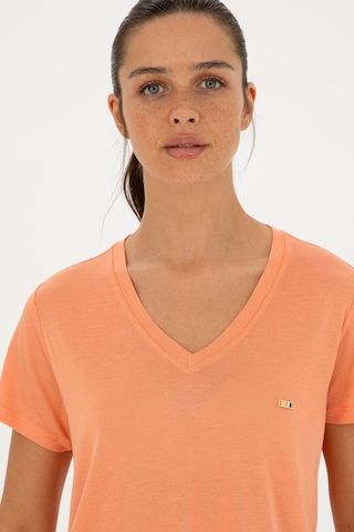 U.S. Polo Assn. Kadın Somon V Yaka Tişört 50286055-VR047