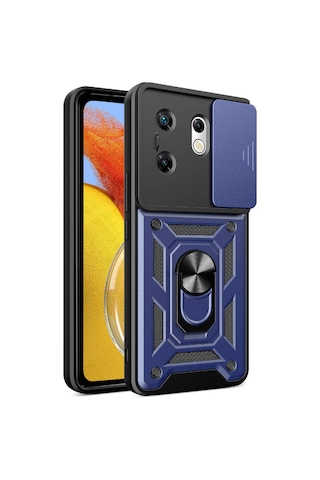 İnfinix Zero 30 4g Kılıf Magnetik Standlı Kamera Korumalı Uzrm Sürgülü Vega Kapak - Siyah Siyah