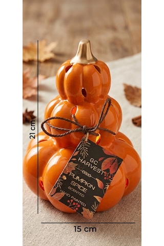 Wellesley Manor Pumpkin Space Kokulu Dekoratif El Boyama Seramik Balkabağı .
