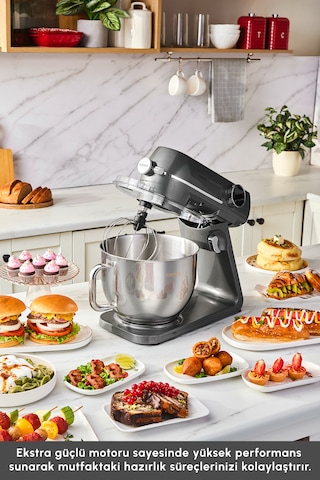 Karaca Multichef Artisan Kıyma Çekme/ Sucuk-sosis/içli Köfte Aparatlı Digital Ekran Tam Döküm Kıyma Aparatlı Hamur Yoğurma Makinesi Anthracite 7l Pro Artisan