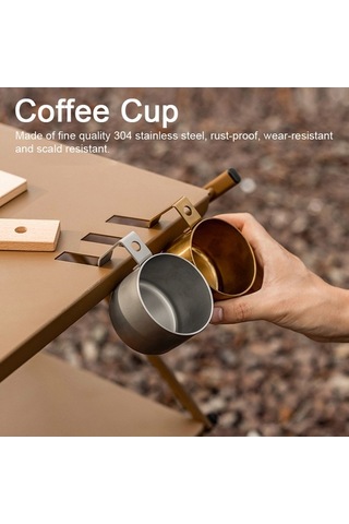 Fortunelane Kampçılar İçin Paslanmaz Çelik Kahve Bardağı - Altın Renk, Altın Altın